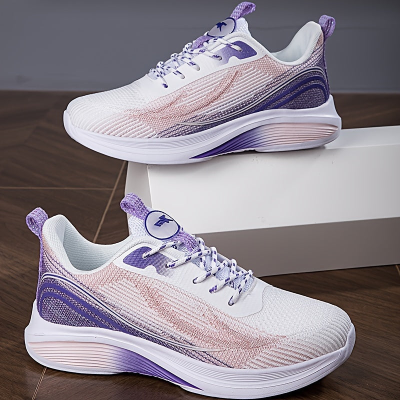 Women's Colorblock Casual Sneakers Breathable Fabric Lightweight Running Shoes