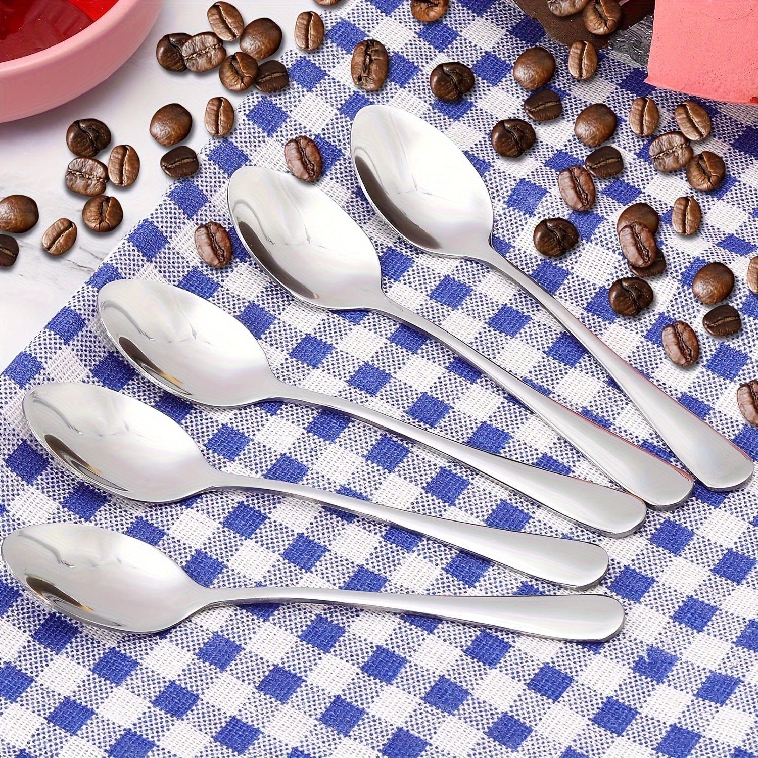 Set of 4/12 Stainless Steel Mini Coffee Spoons 4.8 Inches Dishwasher Safe