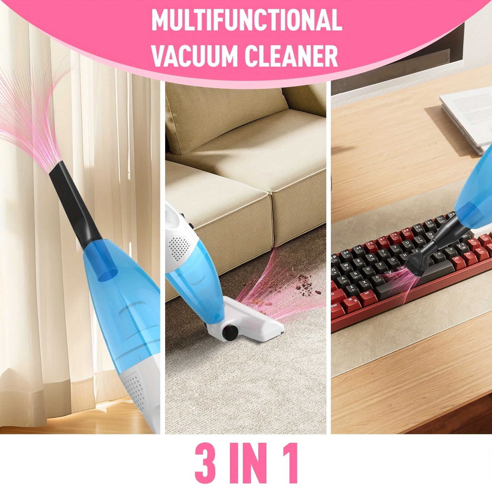 Yuviladigan HEPA filtri va kuchli so'rish quvvati bilan ipli pol vakuum tozalagich; uy, yotoqxona, yog'och pol va uy hayvonlari sochlari uchun mos.