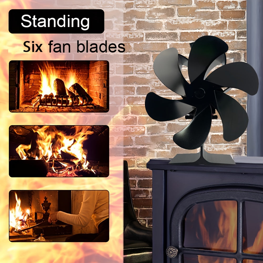Wood Stove Fan Heat-Driven Fireplace Fan for Wood Gas Burners Home Heating