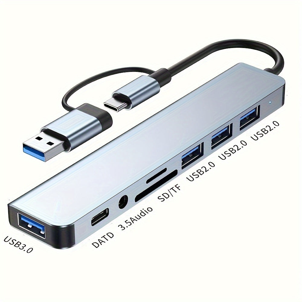8-Port USB Hub with Audio Jack for Tablets USB Powered 5V