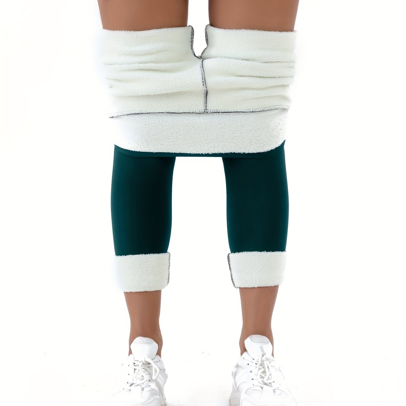 Leggings térmicos con forro de felpa para mujer, de cintura alta, ajuste ajustado, ropa de exterior de invierno