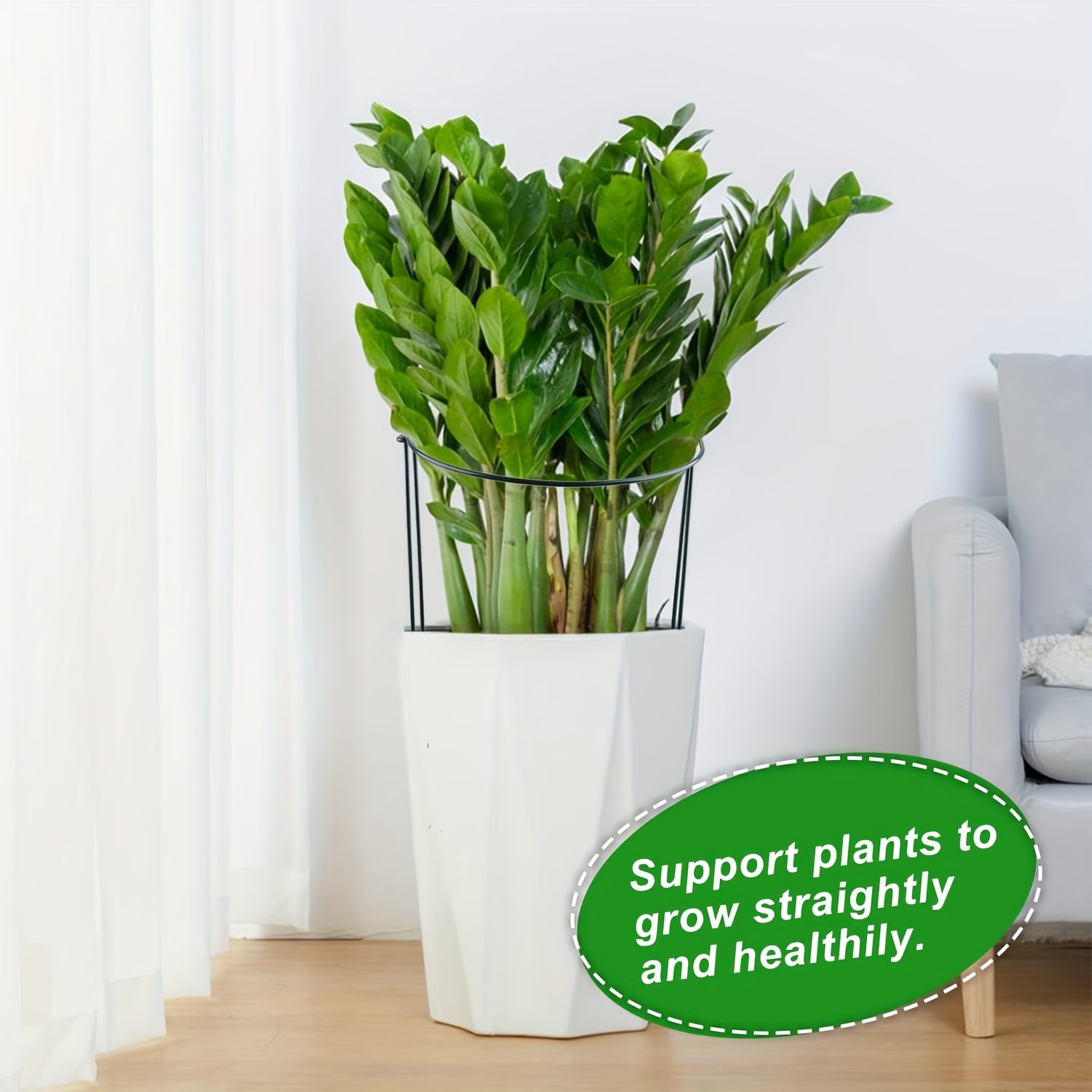 Set of 8 Metal Plant Support Stakes 24 Inches for Indoor Outdoor Peonies Roses Tomatoes