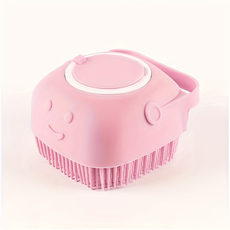 Silicone Pet Shampoo Brush with Storage for Dogs and Cats Grooming