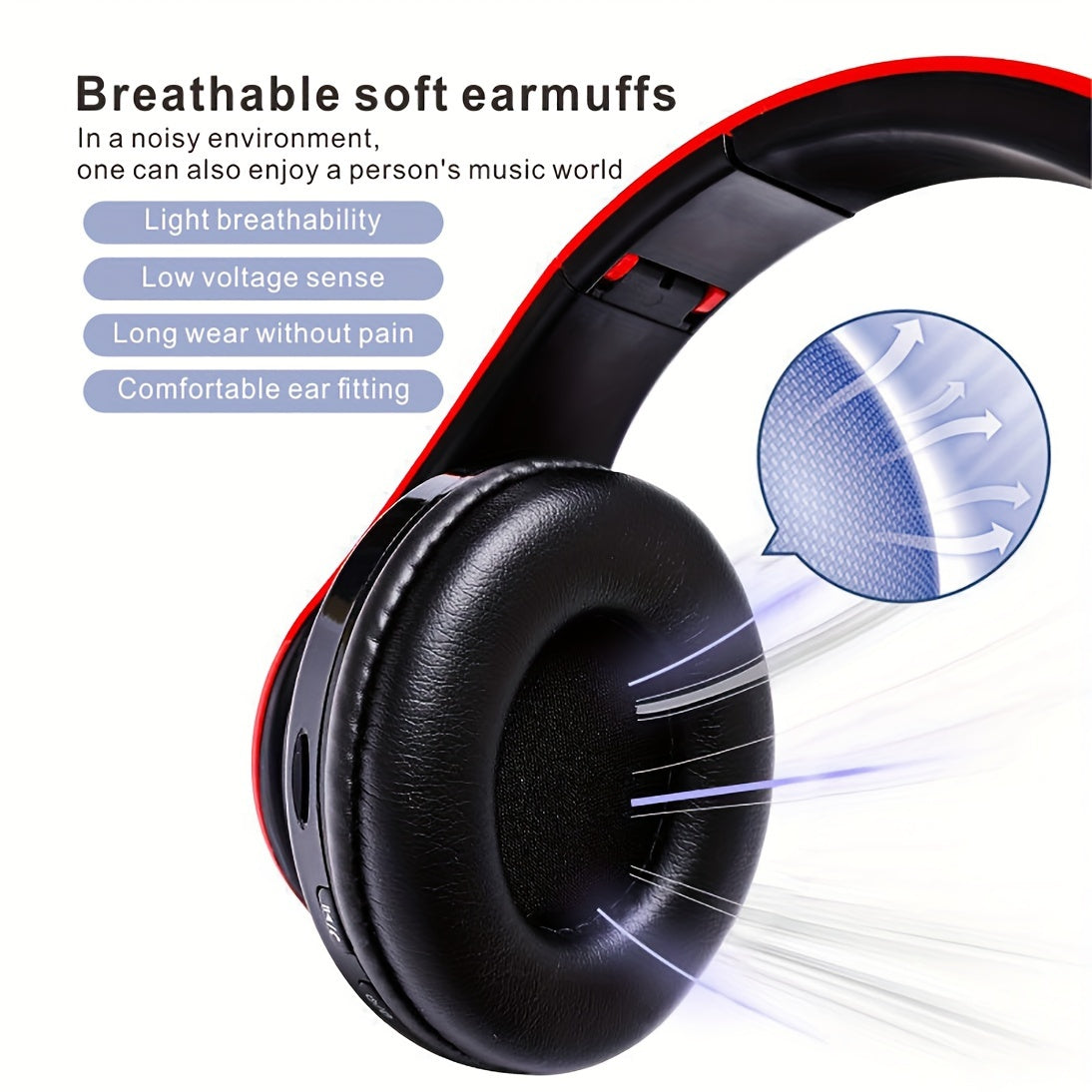 Wireless Headphones Classic Head-Mounted Design Vibrant Colors for Adults