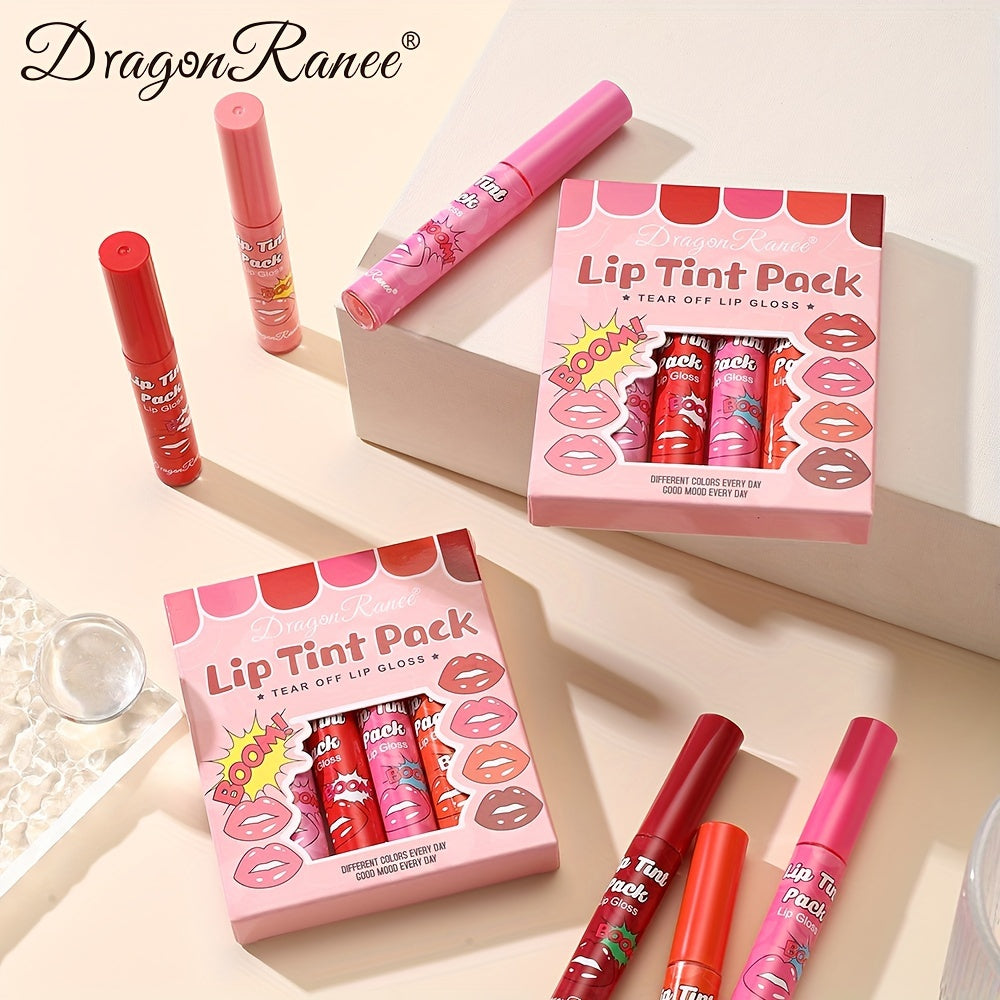 Pack de 6 piezas de tinte labial para mujer, a prueba de agua, de larga duración, tonos rojos