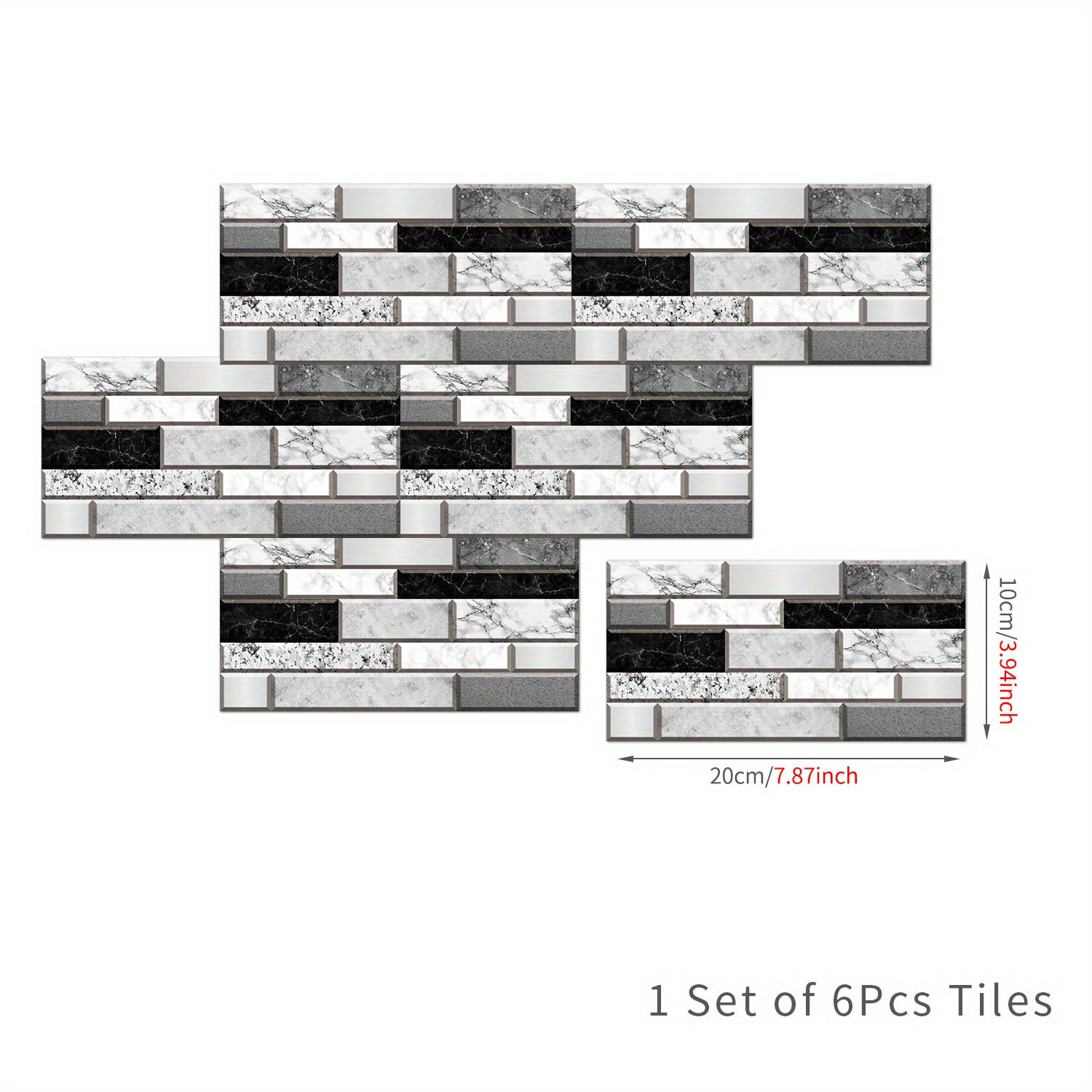 Pegatinas de azulejos autoadhesivas impermeables para pared para baño, cocina, sala de estar, balcón, antideslizantes