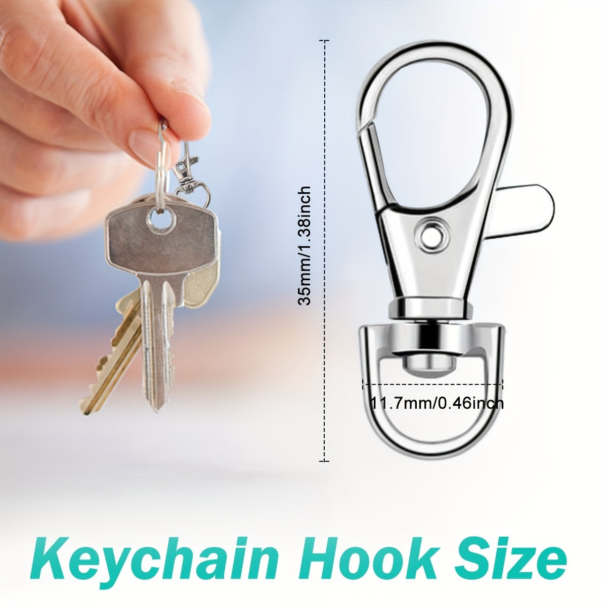 Jewelry Findings 100pcs Rotating Lobster Clasps Keychains and Rings for Crafts