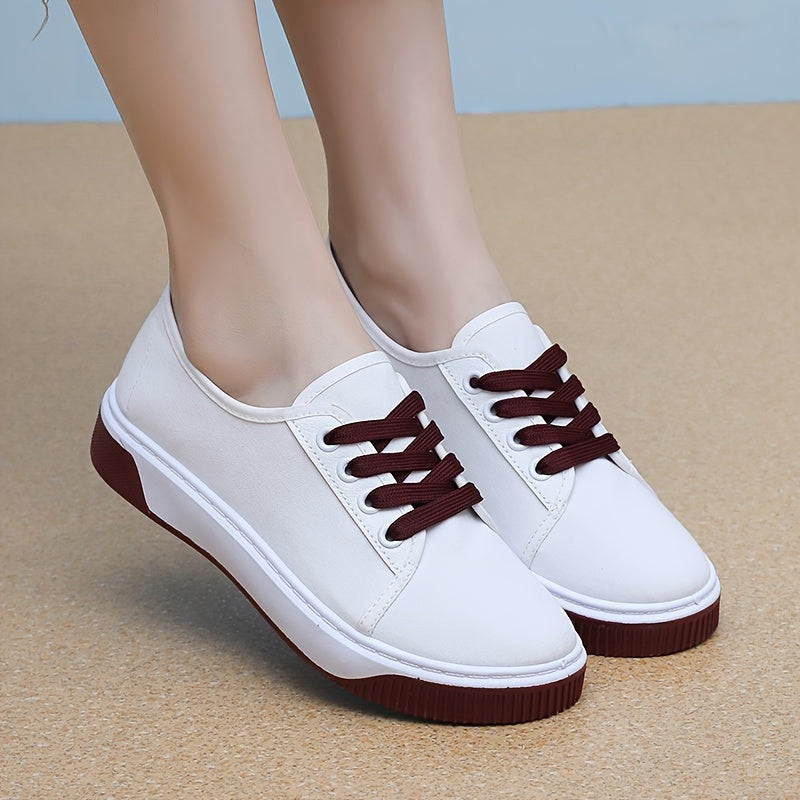 Women's Breathable Slip-On Sneakers All-Season Flat Shoes Black White