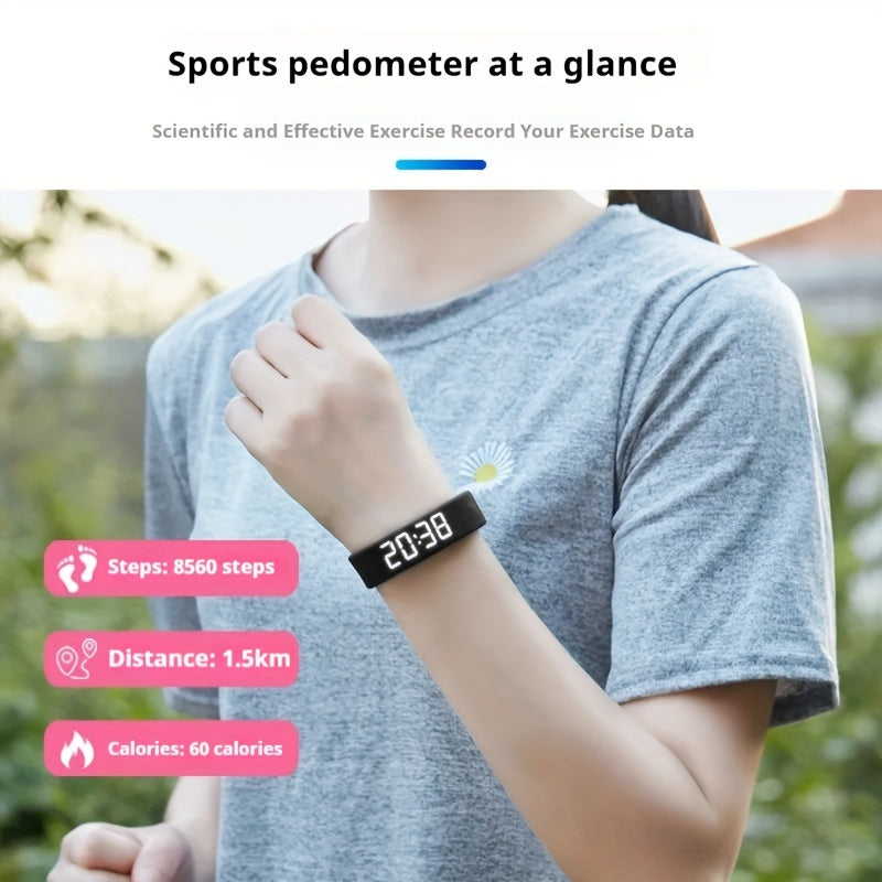 Tashqi elektron soat, silikon tasma, USB zaryadlash, signal, vaqt o'lchagich, vibratsiya, kaloriya monitoringi - zamonaviy, qulay, talabalar va o'qituvchilar uchun ideal, mukammal sovg'a.