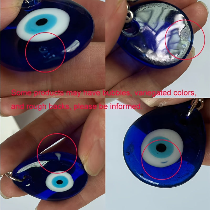 Uniseks shisha kalit halqasi, tush shaklidagi yovuz ko'z pendanti, avtomobil bezaklari