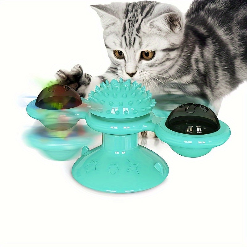 Rotating Cat Toy with Windmill Turntable Stimulates Play and Vitality