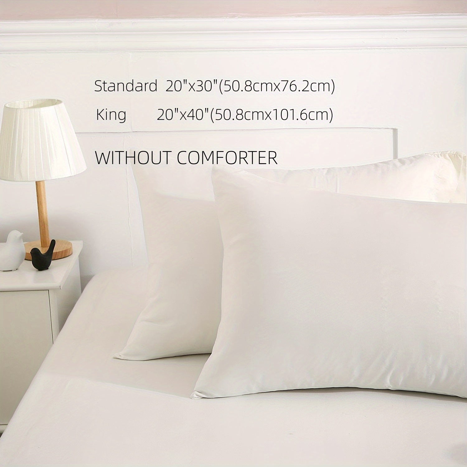 Set of 2 Brushed Pillowcases Double-Sided Water-Washed Soft Wrinkle-Resistant