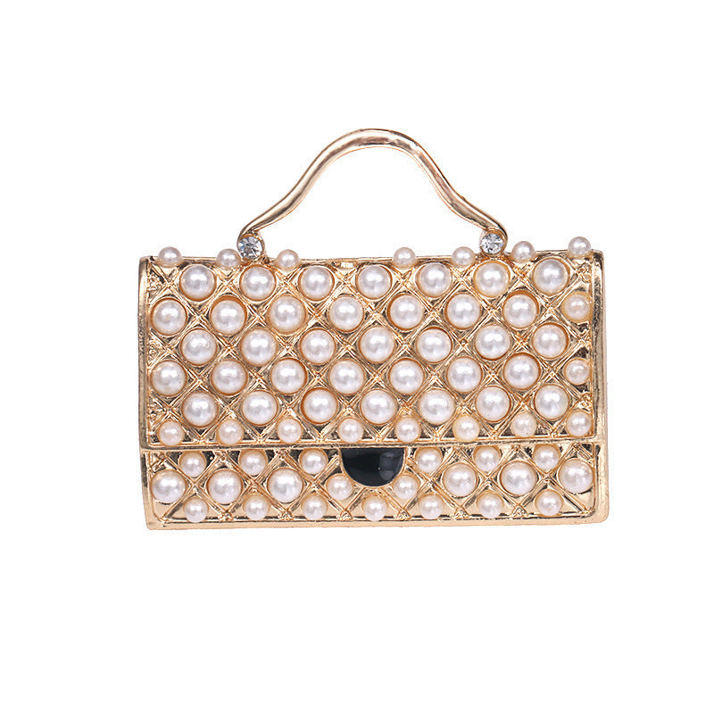 Women's Enamel Bag-Shaped Brooch Pin Stylish Korean Fashion Accessory
