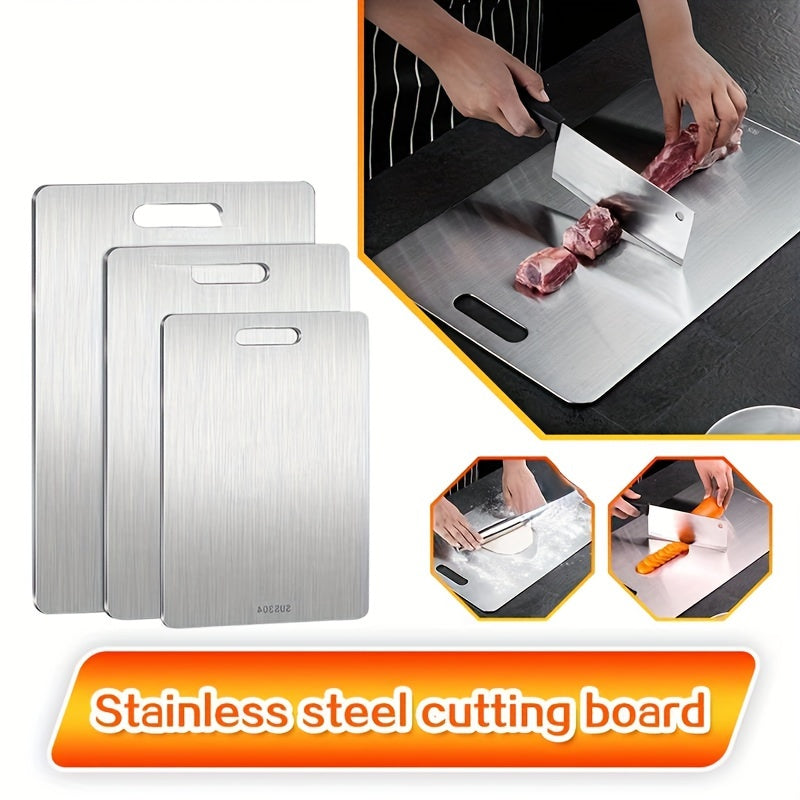 316 Stainless Steel Double-Sided Cutting Board Durable Kitchen Chopping Block
