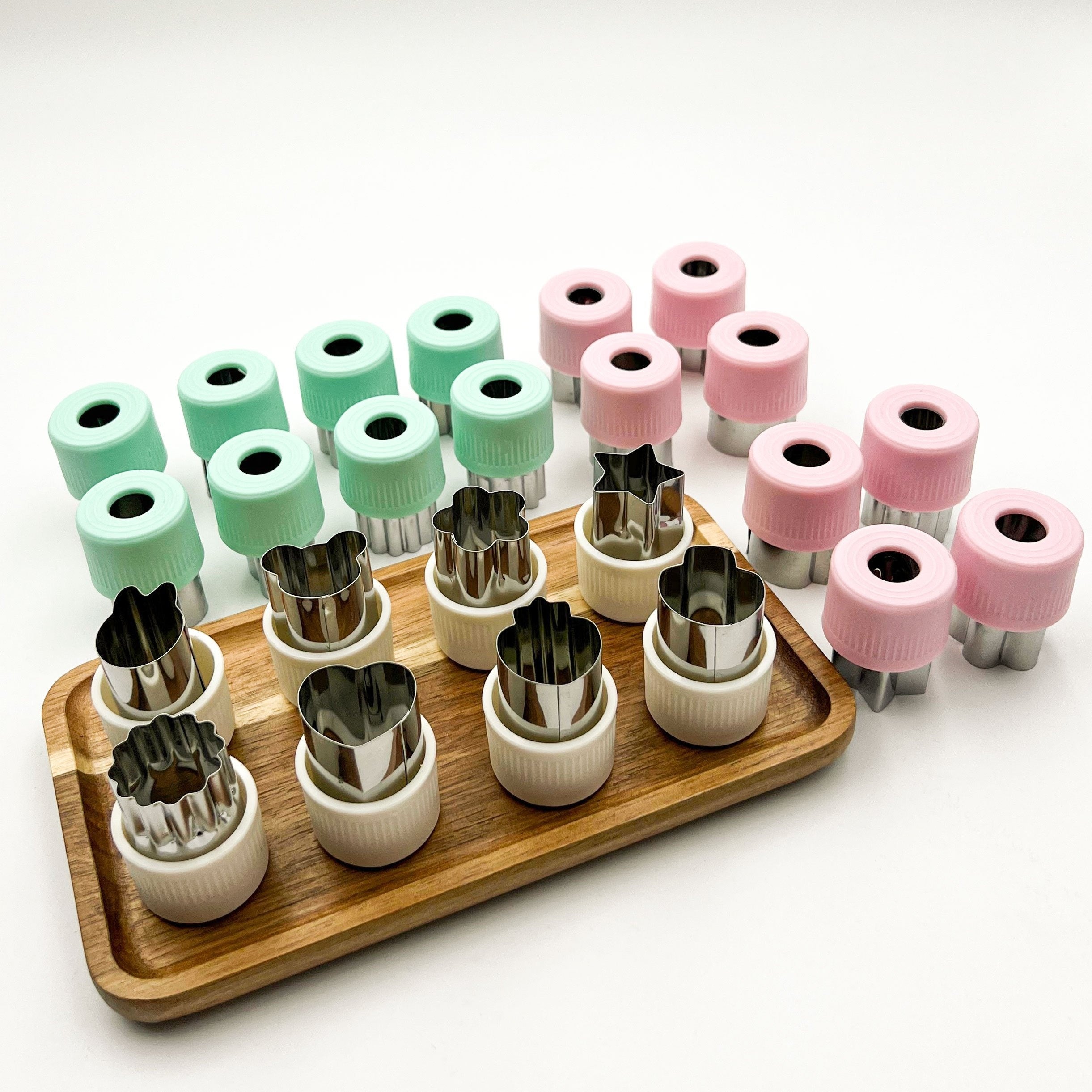 Set of 8 Stainless Steel Cookie and Fruit Print Baking Tools with Changeable Plungers