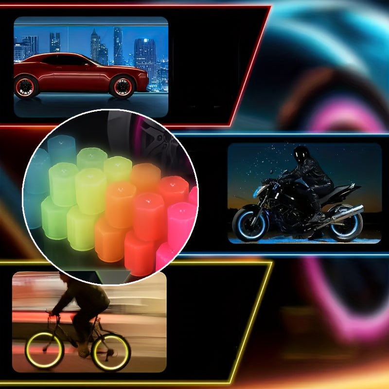 24/16 Pieces Glowing Valve Caps for Car Motorcycle Bicycle Wheels