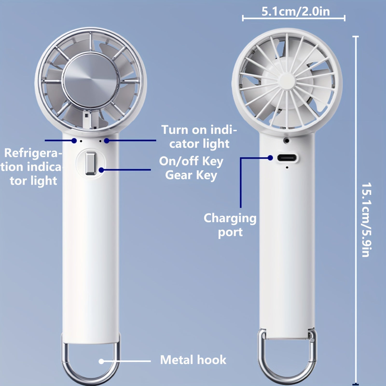 Портативный ручной вентилятор с охлаждающим компрессом из льда, USB-заряжаемый, носимый для использования внутри и снаружи