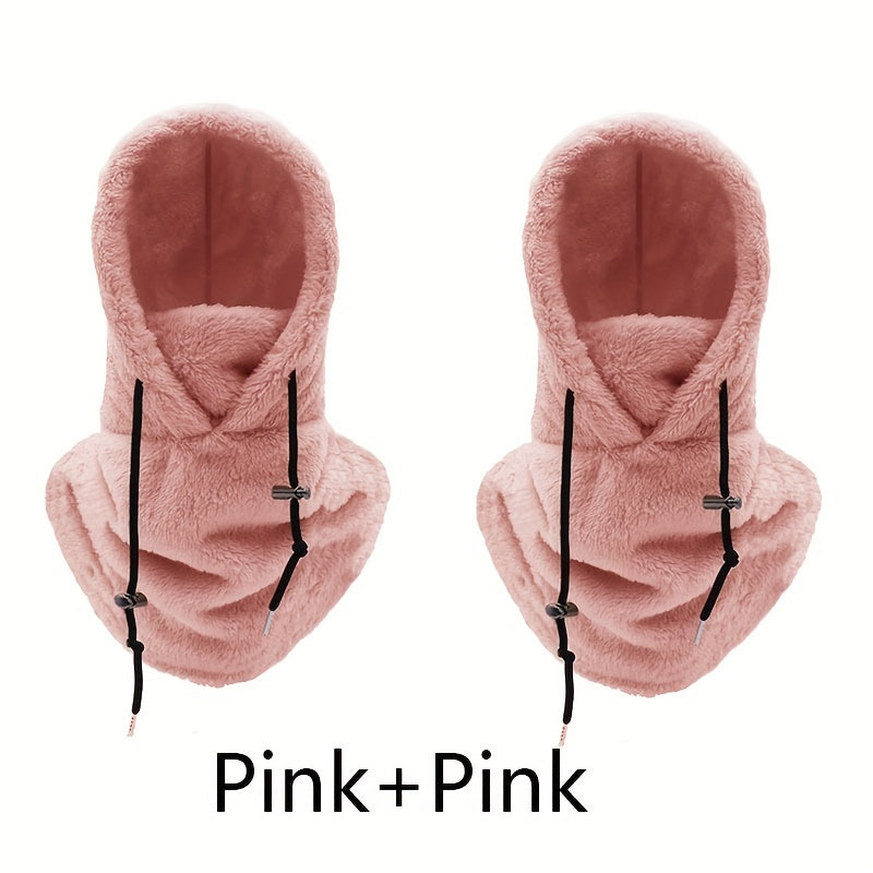 Set of 2 Windproof Fleece Ski Masks and Neck Warmers for Winter Outdoor Activities