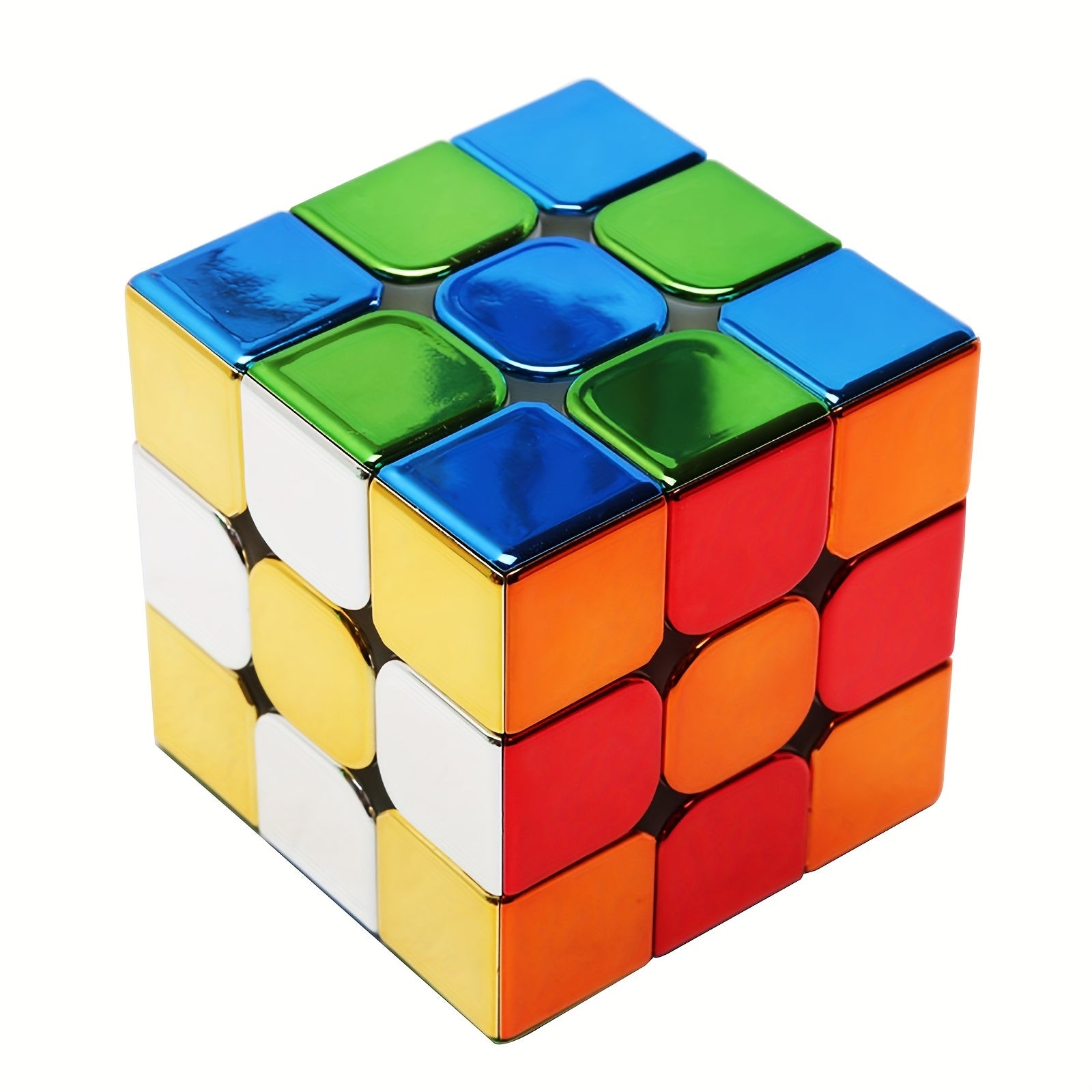 3x3 Speed Cube Mirror Surface Magic Cube Stickerless Puzzle Brain Teaser for All Ages