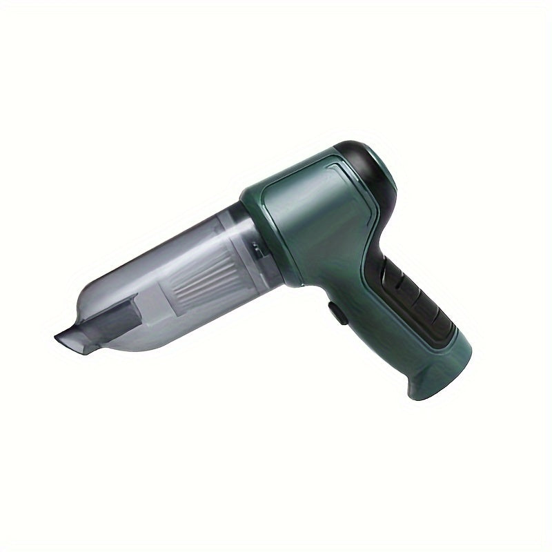 Portativ, simsiz mini qo'l vakuum tozalagichi avtomobil va uyda foydalanish uchun. Yuqori samaradorlik bilan USB orqali zaryadlanadi. Uy hayvonlari sochlarini tozalash uchun ideal. Kulrang/Yashil rang.