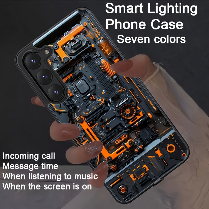 Smart Voice-Controlled Luminous Phone Case for Samsung S24 S23 S22 TPU Cyberpunk Design