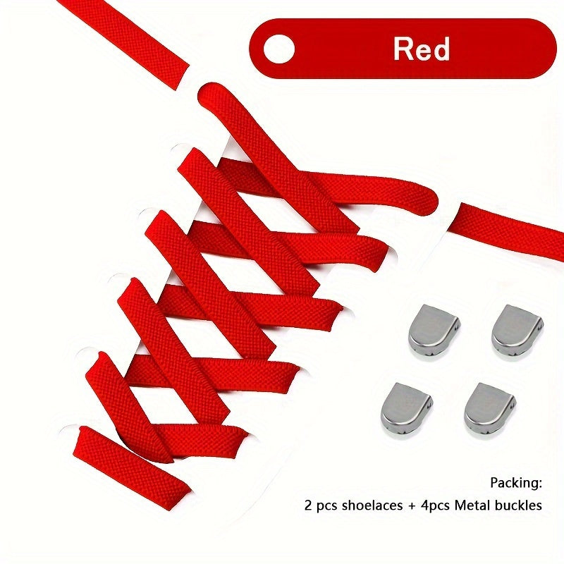 Unisex Elastic No-Tie Shoelaces Durable Rubber Blue White for Sneakers