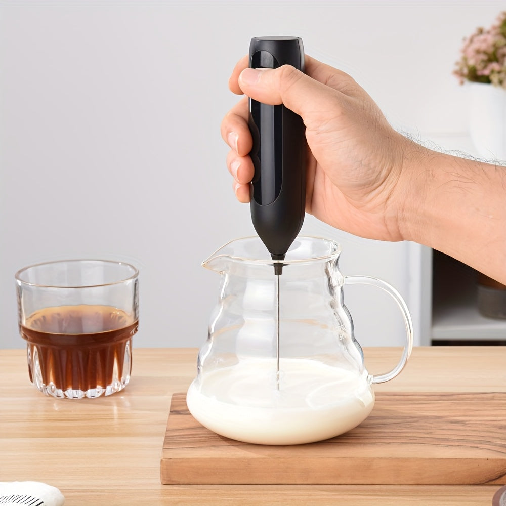 Electric Milk Frother Handheld Foam Maker with Metal and Plastic Construction