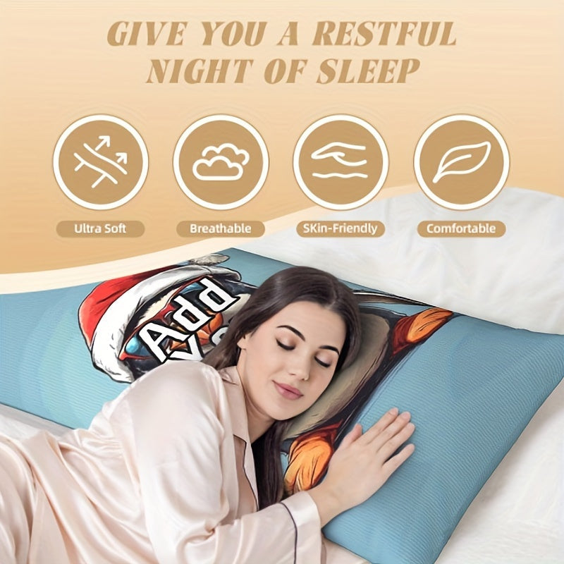 Personalized Photo Body Pillowcase for Valentine's Day Mother's Day Father's Day Anniversary Customizable Double-Sided Plush Hugging Pillow Cover