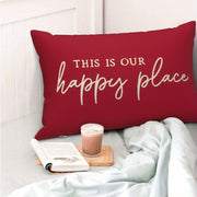 Red Christmas Decorative Pillow Covers Set 50x30cm Polyester Sofa Cushion Cases