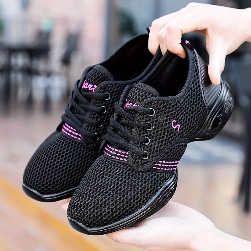 Women's Jazz Dance Shoes Mesh Low Top Lace Up Casual All-Season
