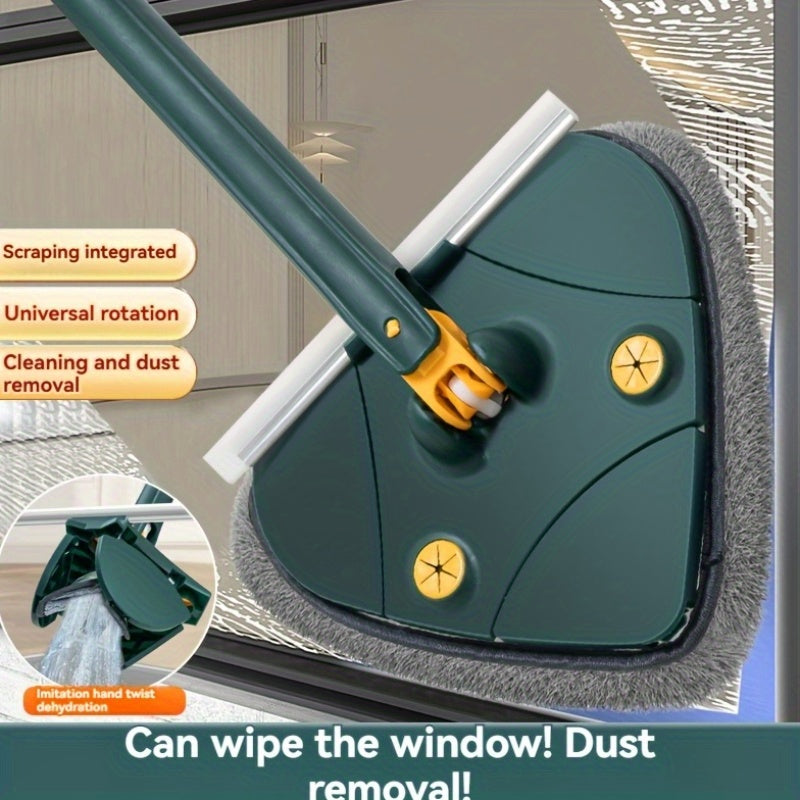 Bir parcha uchburchak mop, o'z-o'zidan buriladigan texnologiya, qo'l bilan yuvish shart emas, ichki qirqish, 360 daraja aylanish, yashash xonasi, yotoqxona, hammom, hojatxona va oshxona uchun ideal - Plastikdan tayyorlangan