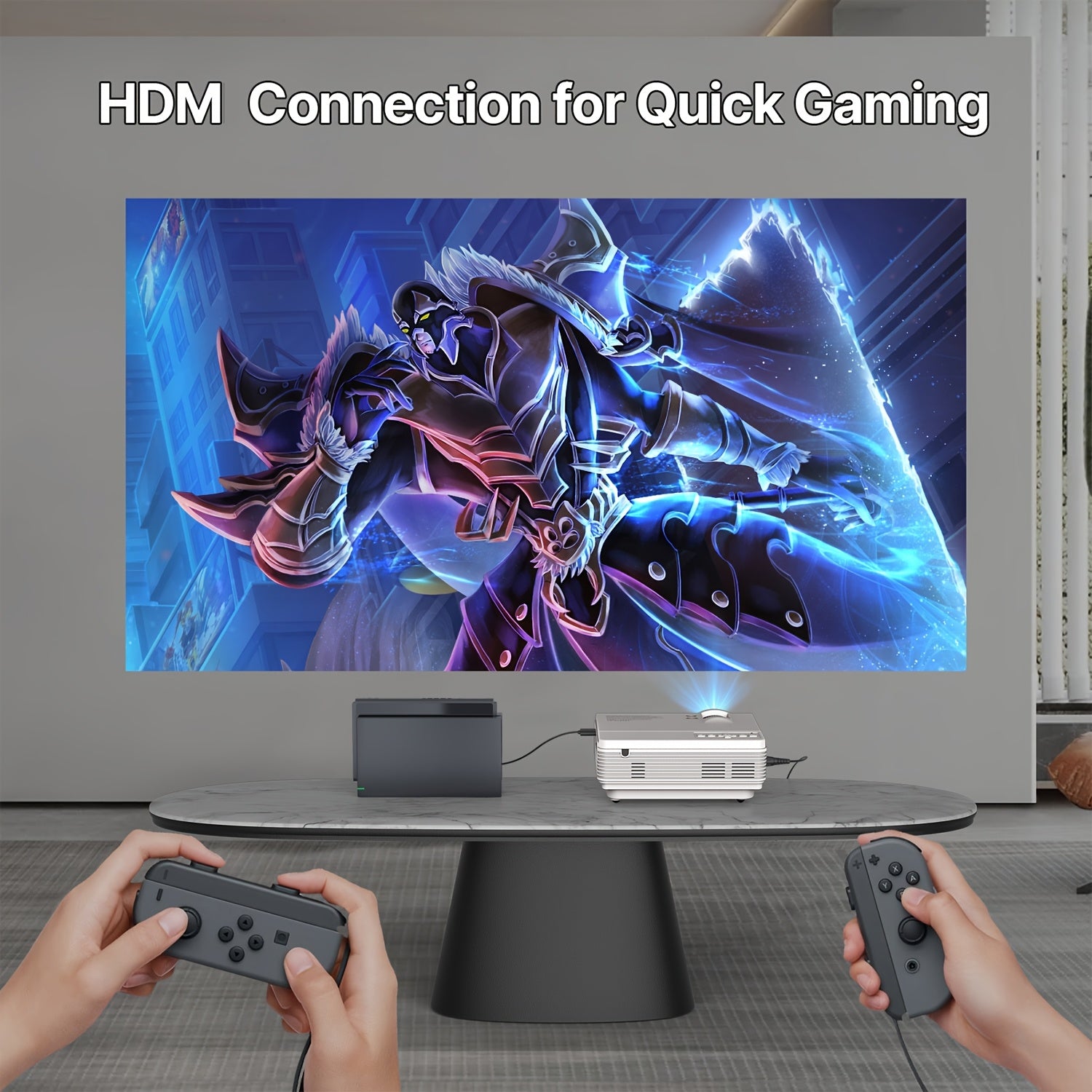 Мини HD-проектор с встроенным динамиком, беспроводной, для использования внутри и снаружи