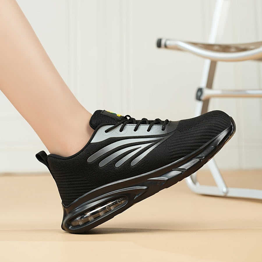 Women's Knitted Soft Air Cushion Work Shoes Steel Toe anti-puncture Industrial Safety