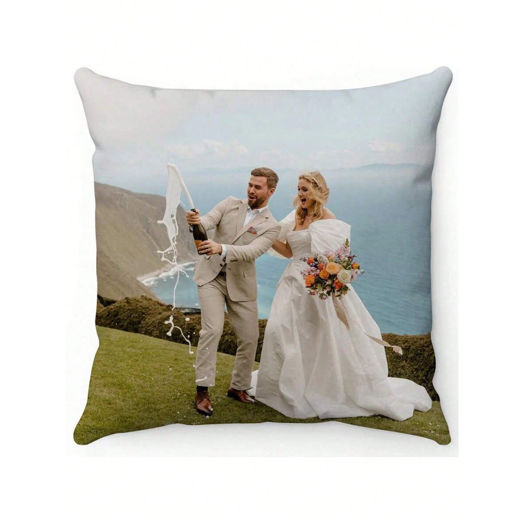 Personalized Couple Pillowcase Soft Polyester Blend Gift for Mother's Day