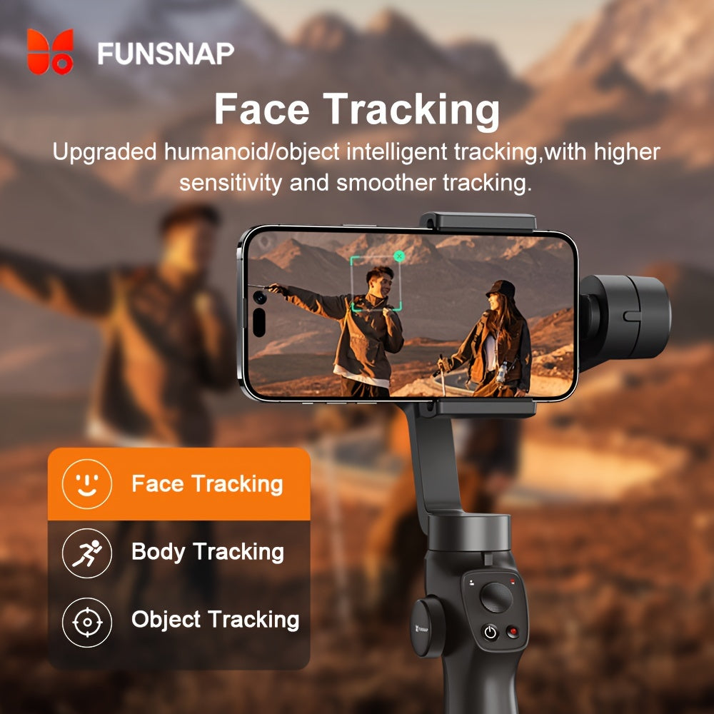 Smartphone Gimbal Stabilizer with Auto-Tracking Wireless Charging and Rechargeable Battery