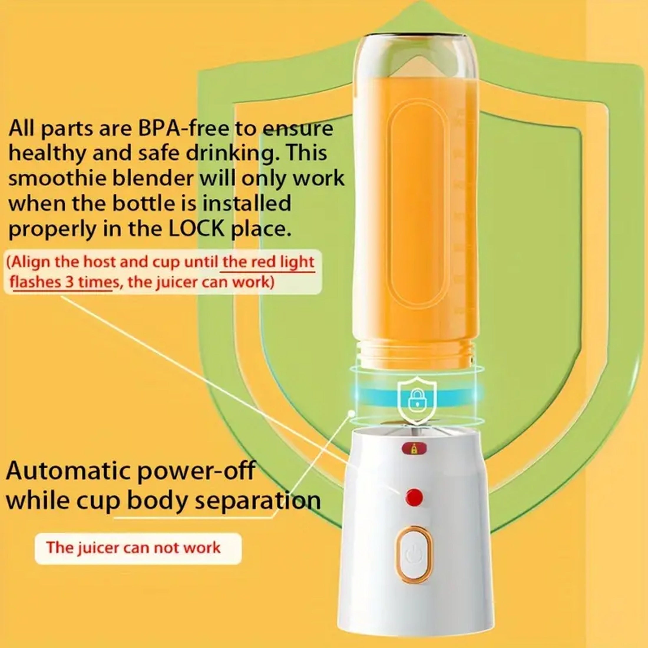 Portable 3-Piece Blender Juicer Set Double Cup USB Rechargeable Juice Cup