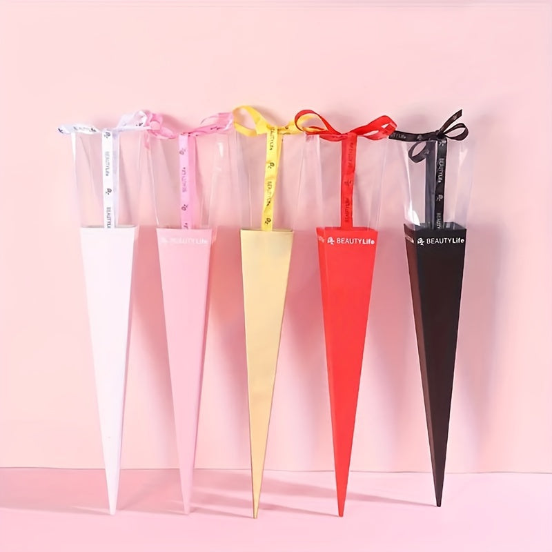 Элегантные складные подарочные коробки для букетов из ПВХ к Дню святого Валентина и Дню матери, набор 10