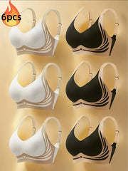 Women Seamless Sports Bras Pack Black White Adjustable Straps High Elasticity