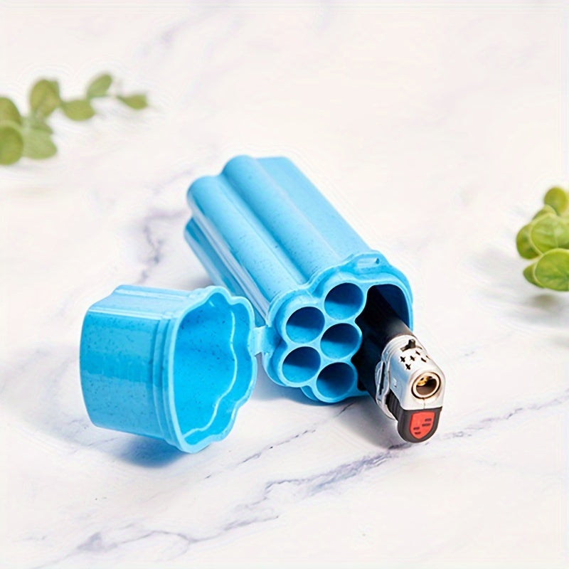 Unisex PVC Waterproof Lighter Case with Multiple Compartments and Lid
