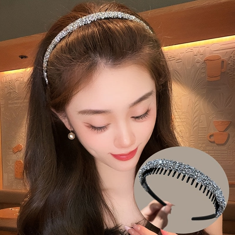 3 ta Nafis Rhinestone Boshbandlar to'plami - Tishli, Silliq, Sochni Usulga Keltirish va Yuvish uchun Mukammal