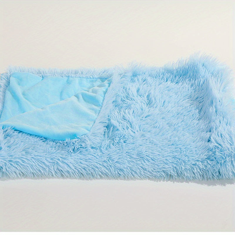 Rainbow Double Layer Plush Blanket for Home Decor and Cozy Bed or Sofa Use