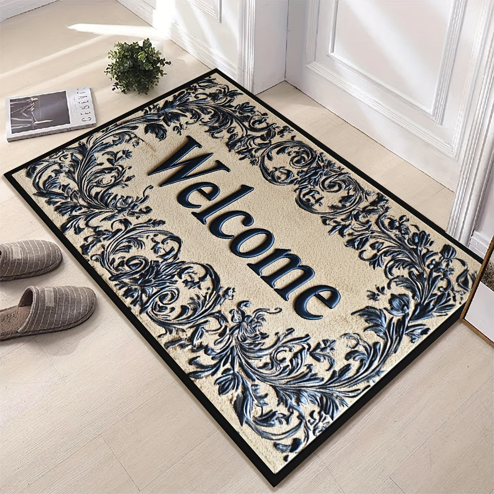 Braided Welcome Doormat Slip-Resistant Easy to Clean Rubber Backing Indoor Outdoor Decor