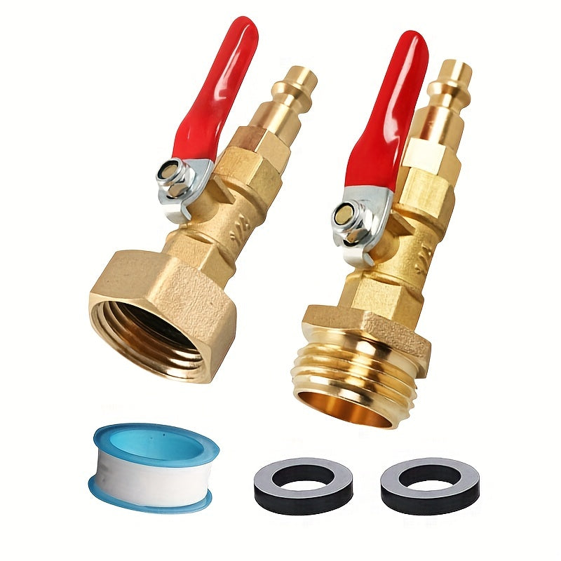 Winterizing Water Hose Blow Out Adapter Brass Quick Connect Garden Tool