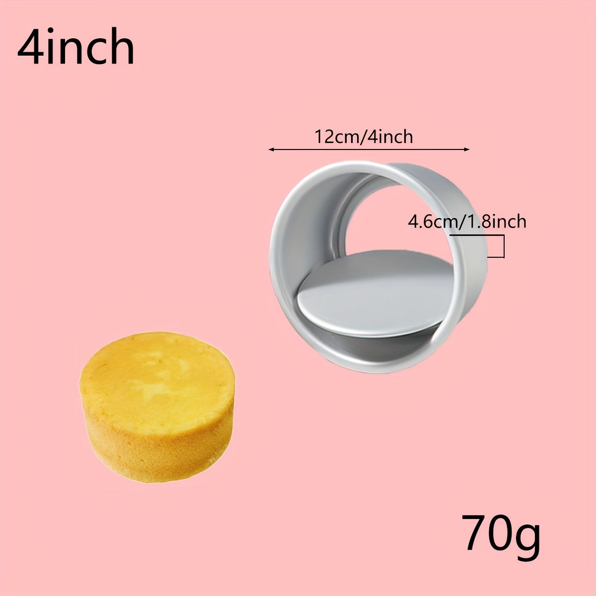 Aluminum Cake Pan Set Removable Bottom Oven-Safe for Chiffon Mousse 4/6/8/10 Inch