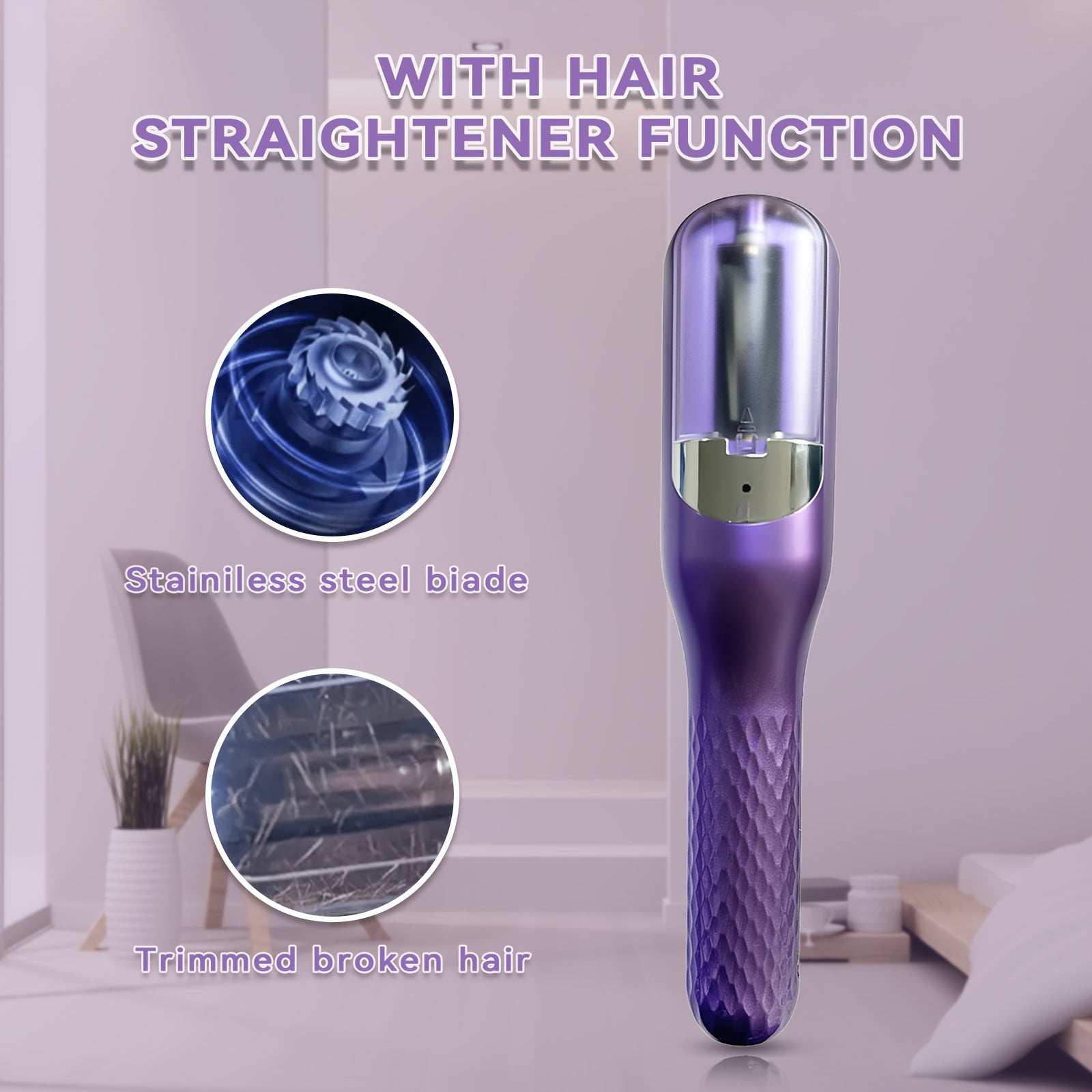 USB orqali zaryadlanadigan 500mAh litiy batareyali, ikki tomonlama pichoq, qattiq va zararlangan sochlarni olib tashlash uchun portativ quyruq qirqish mashinasi, ABS korpus materiali bilan ko'p funksiyali soch qirqish mashinasi.