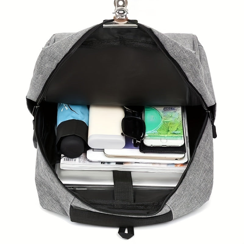 Set of Three Bags Shoulder Computer Business Casual Work Student Multifunctional White Polyester