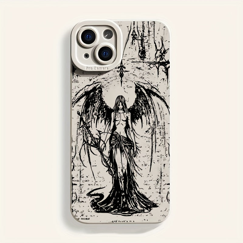 Мягкий чехол Angel Wings TPU для телефона Apple iPhone 15 Pro 13 14 Pro Max 12 11 XS XR для женщин