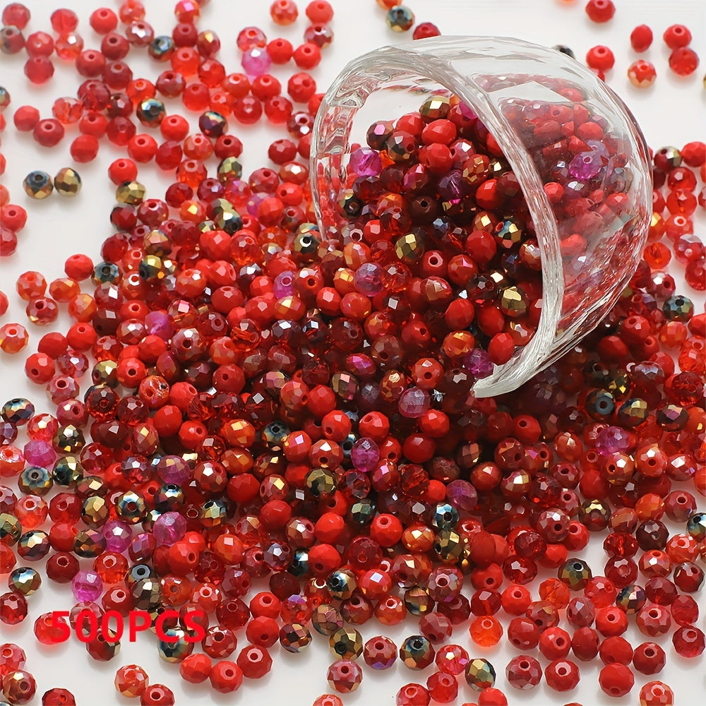 500 piezas de cuentas de vidrio plano de 3 mm de colores mezclados para hacer joyería y arte de uñas