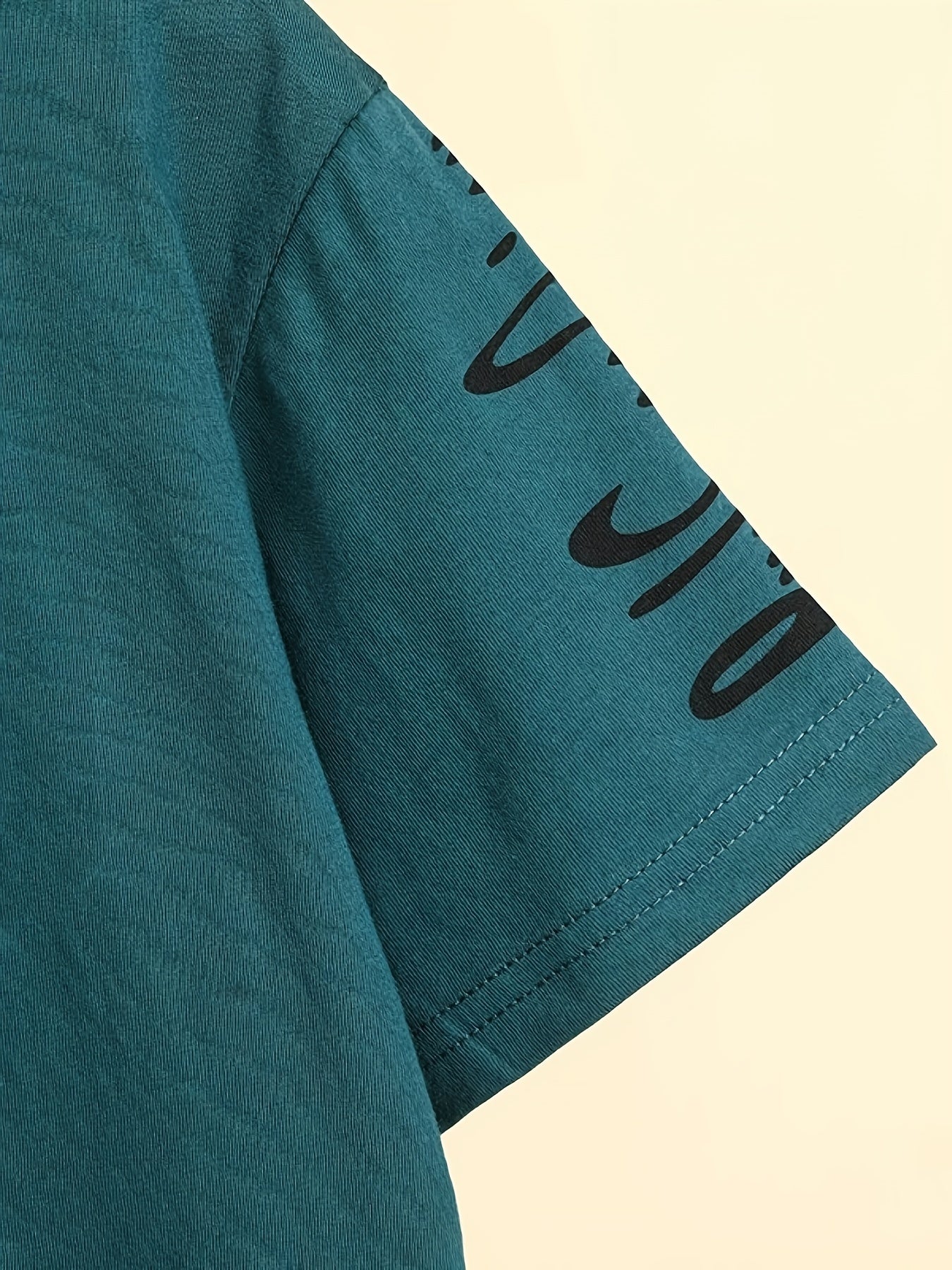 Boys' Summer Two-Piece Set T-Shirt and Shorts with Glasses Print for Kids